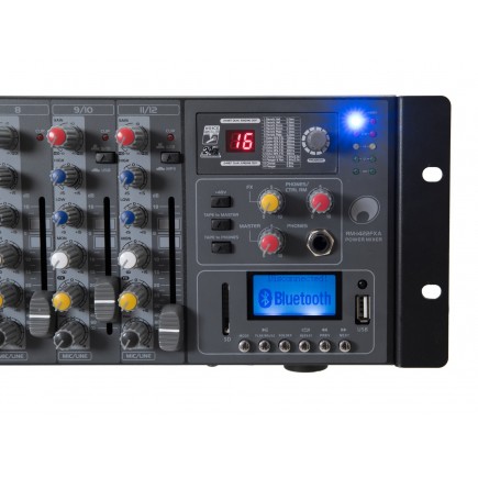 OMNITRONIC RM-1422FXA USB Rack Power Mixer